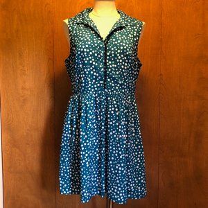 Kelly Green Kenzie Summer Buttoned Bodice White Polka Dot Dress